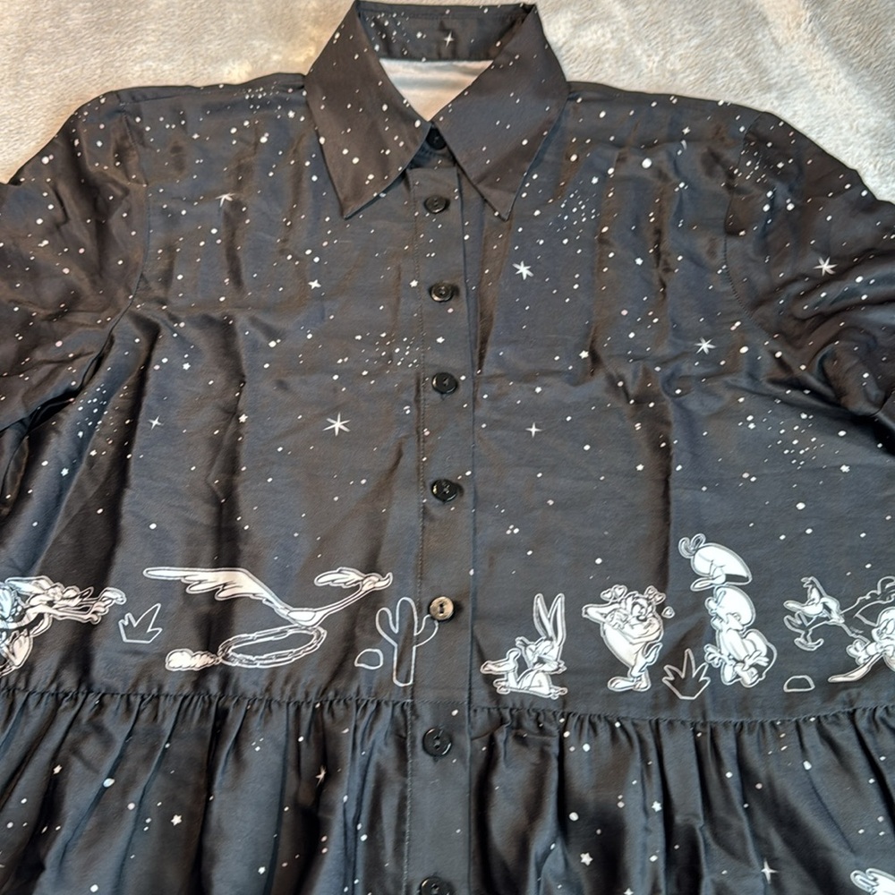 Rare NWT Blackmilk x Looney Tunes Chase Tiered Shirt Dress~LIMITED Size AU6 USXS - Picture 5 of 14